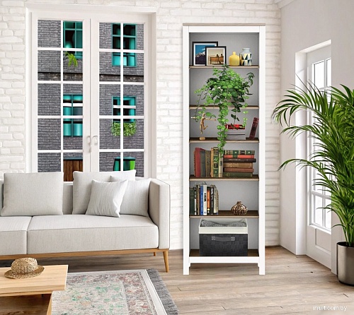 Стеллаж Mio Tesoro Сага 70 2.08.07.110.14 (белый/ясень)