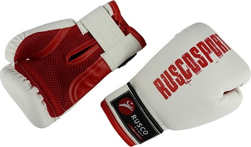 Тренировочные перчатки Rusco Sport 4 oz (белый/красный)