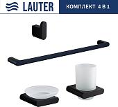 Набор аксессуаров для ванной Lauter 21SH57062 + 21SH57052 + 21SH57092 + 21SH70102 (Matt Black, 4 предмета)