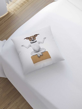 Чехол на подушку JoyArty Медитирующий пес sl_9723