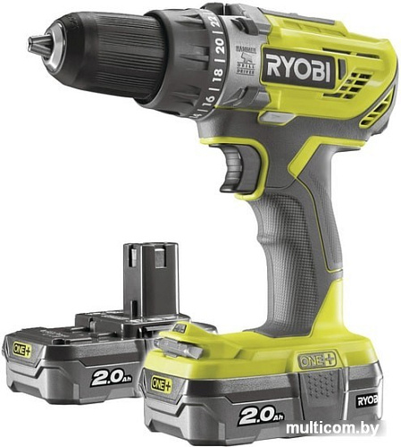 Ударная дрель-шуруповерт Ryobi R18PD3-215S 5133003339 (с 2-мя АКБ 1.5 Ah, сумка)