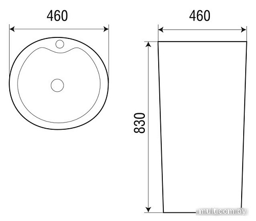 Умывальник WeltWasser LEERBACH 4646 GL-WT