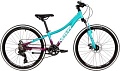 Велосипед Novatrack Katrina 7.D 24 2025 24AHD.KATRINA.10VGN5 (зелёный/фиолетовый)