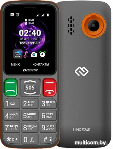 Мобильный телефон Digma Linx S240 (серый)