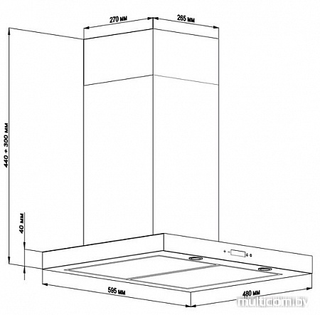 Кухонная вытяжка Backer CH60E-TGL200 Inox Black Glass