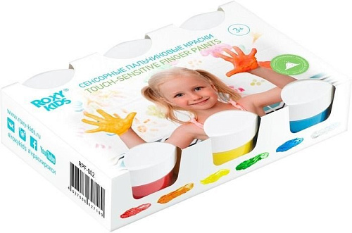 Пальчиковые краски Roxy Kids Сенсорные RPF-002 (6 цв.)