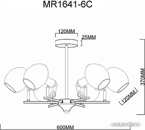Люстра средней высоты Myfar Diana MR1641-6C