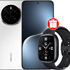 Телефон HONOR Magic7 12GB/256GB международная версия (ледяной белый) + умные часы HONOR Watch 4 (черный) по акции