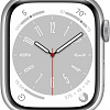 Apple Watch Series 8 45 мм (алюминиевый корпус, серебристый/белый, спортивный силиконовый ремешок)