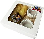 Подарочный набор Вендитио Ozarich Снежинка Рождественский с 2-мя свечами и подсвечниками (белый)