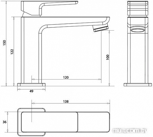 Смеситель Omnires Parma PM7410 CR