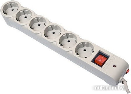 Сетевой фильтр Defender 6 розеток, серый, 3 м (DFS 603)