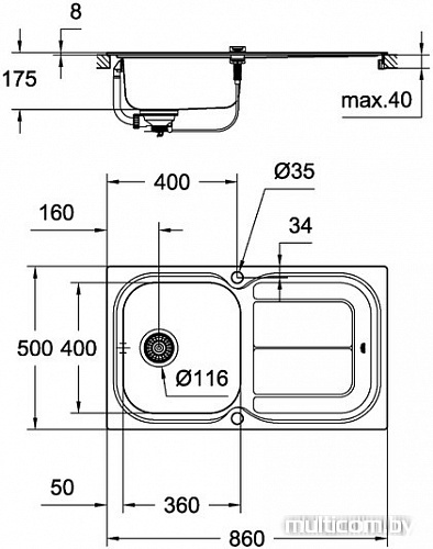 Кухонная мойка Grohe K300 31563SD0