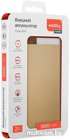 Портативное зарядное устройство Nobby Metallic 032-001 (золотистый)