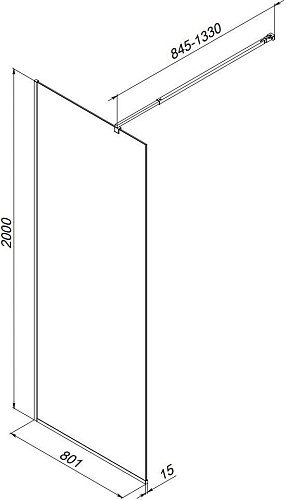 Душевая стенка AM.PM Func 80x200 W84WI-80-F1-BTE