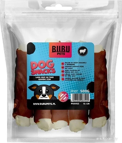 Лакомство для собак Bubu Pets Мясо ягненка на толстых сыромятных палочках PS0052 (500 г)