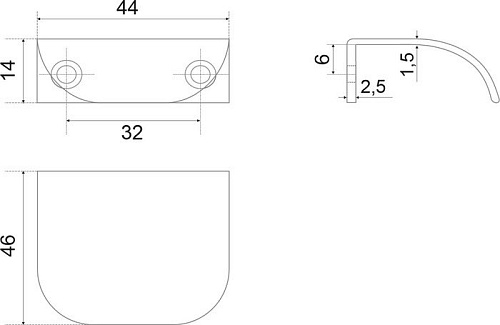 Ручка мебельная Boyard Point RT011BL.1/32