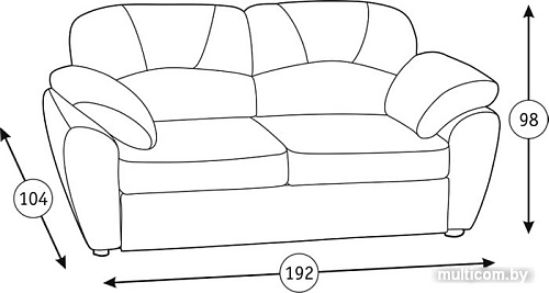 Диван Нижегородмебель Фламенко 150 40437 (ванилла 06/велутто 09)