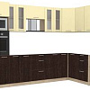Готовая кухня Интерлиния Мила 1.68x3.0 правая без столешницы (ваниль/дуб венге)