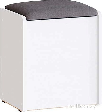 Банкетка Трия Бостон (белый ясень/велюр серый)