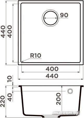 Кухонная мойка Omoikiri Bosen 44-U PL (платина)