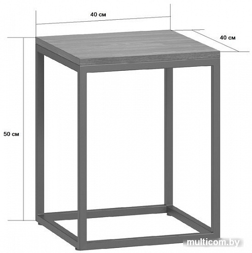 Журнальный столик LoftyHome Мальборк 3 Графит (черный)
