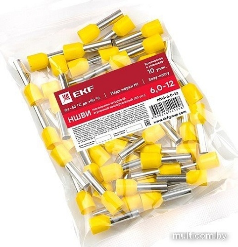 Наконечник-гильза для кабеля EKF PROxima Nhvi-6.0-12 (50 шт)