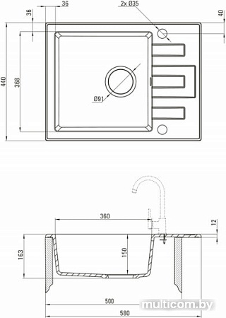 Кухонная мойка Deante Lima ZRL 211A (графитовый)