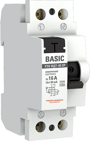 Устройство защитного отключения EKF Basic ВД-40 2P 16А 30мА elcb-2-16-30e-sim