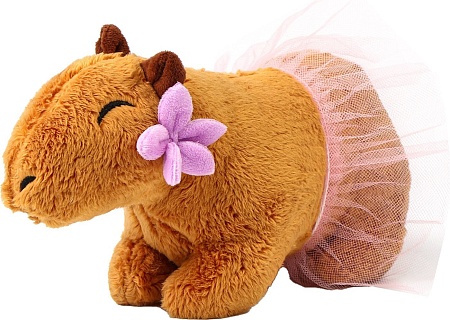 Классическая игрушка Pomposhki Капибара с цветочком 10128062