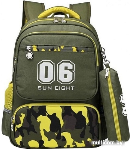 Рюкзак Sun Eight SE-2757 (темно-зеленый/желтый)