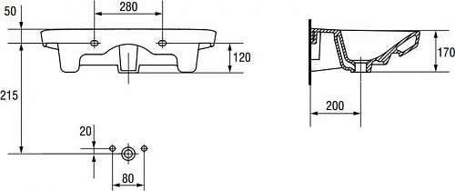 Умывальник Cersanit CARINA 70 70x43.5