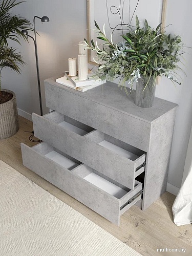 Комод Горизонт Нео 1050 3 ящика (бетон)