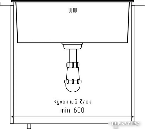 Кухонная мойка GranFest Metal нержавеющая сталь AISI 304 PVD GF-5344 графит (с сифоном)