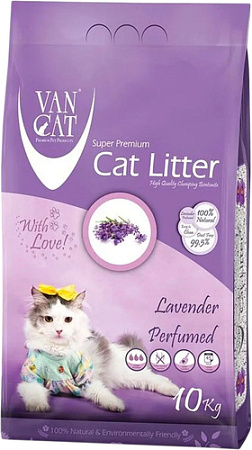 Наполнитель для туалета Van Cat Lavender с ароматом лаванды 10 кг