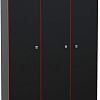 Шкаф распашной МДК Black 3-х створчатый BL-СК3К 490x1200x1980 (черный/кромка красная)