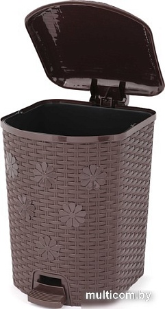 Мусорное ведро Альтернатива Плетенка М7996 12 л (венге)