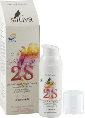 Sativa Крем-флюид ночной №28 для профилактики и коррекции морщин 50 мл