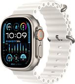 Умные часы Apple Watch Ultra 2 LTE 49 мм (титановый корпус, титановый/белый, ремешок из эластомера)
