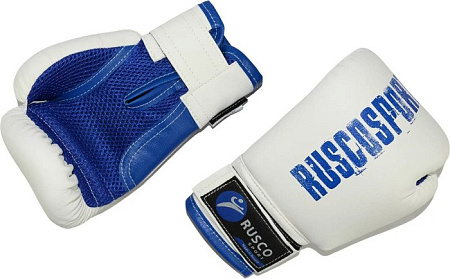 Тренировочные перчатки Rusco Sport 10 oz (белый/синий)
