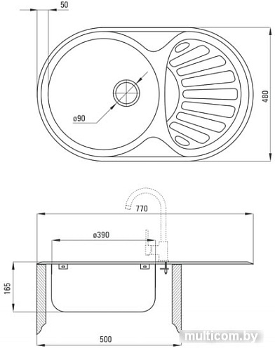 Кухонная мойка Deante Twist ZEU 311B (оформление)