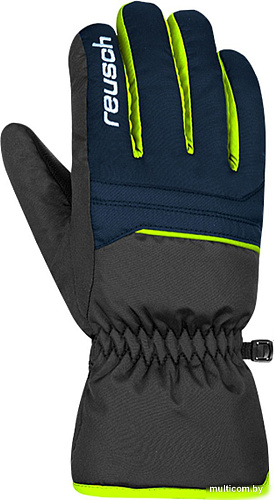 Горнолыжные перчатки Reusch Alan Junior 6361115-7712 (р-р 3.5, Blck/Dres Blue/Neon Green)