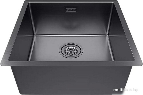 Кухонная мойка Paulmark Lassan 44 UNI LA44-GM (черный/вороненая сталь)