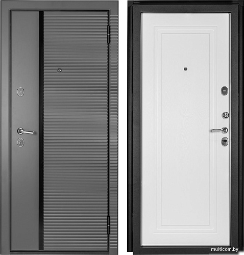 Металлическая дверь Guard MG60 МДФ/МДФ 87х205 правая (серый/белый ясень)