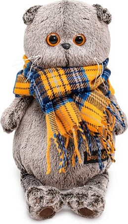 Классическая игрушка BUDI BASA Кот Басик и шарф в клеточку 747255