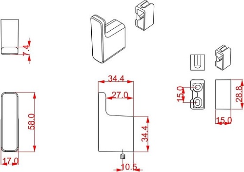 Крючок для одежды Cebi A7113 010 PC35 (матовое золото полимер)