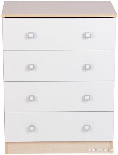 Комод Polini Kids Simple с 4 ящиками 0001301.161 (дуб пастельный/белый)