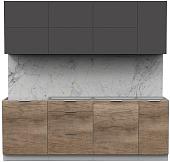 Готовая кухня Интермебель Микс Топ-37 2.2м без столешницы (графит серый/дуб каньон)