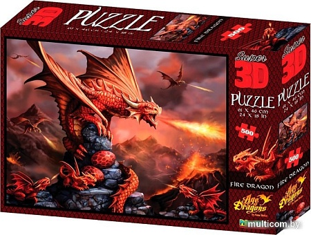 Пазл Prime 3D Стерео пазл. Огненный дракон