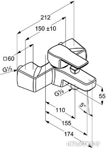 Смеситель Kludi Q-Beo 504430565